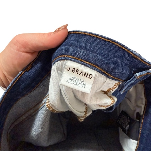 J Brand for Theory Dark Indigo Blue Mid Rise Slim Boyfriend Leg Jeans Size 23 - Picture 7 of 11